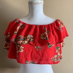 Forever 21 Cropped Ruffle Top